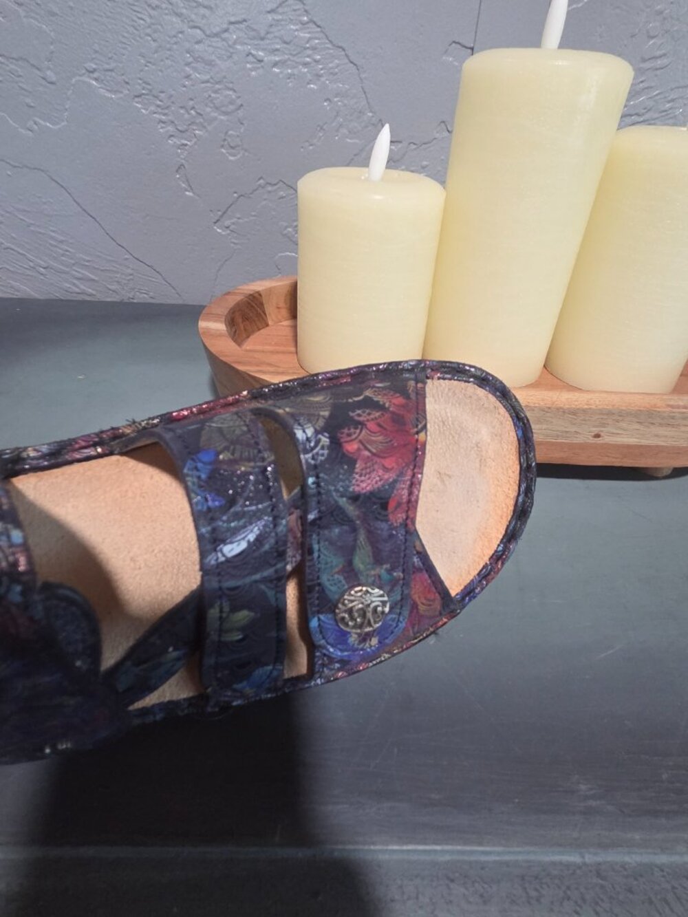 Finn Comfort Gomera Dark Blue Multicolor Irpino Sandals Sz 40 or 9/9.5 - Picture 7 of 8